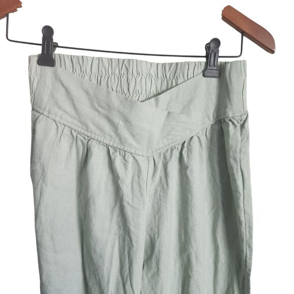 Ban Jara Anthropologie Pants Womens S Mint Green Linen Blend Gauze Cropped - Picture 3 of 3
